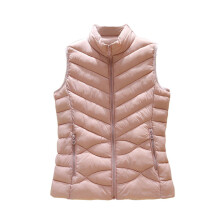 Chaleco de plumas de pato ultraligero para mujer, ideal para otoño e invierno, sin mangas, con cremallera y de corte ajustado. Chaqueta acolchada