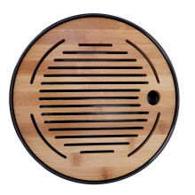 Durable Bamboo Round Tea Tray 10in