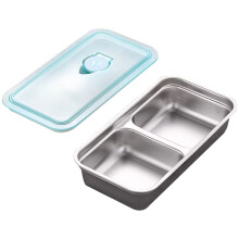 Contenitori per il pranzo a 2 scomparti in acciaio inox con coperchio – Contenitori riutilizzabili per la preparazione dei pasti a casa, in viaggio