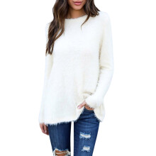 Trui met ronde hals voor dames, truien, pullovers voor dames, truien met ronde hals voor dames, dameskleding, damestruien voor de herfst, witte trui