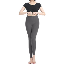 Thermische fleecelegging voor dames, compressielegging, doorschijnende sportbroek – Donkergrijs, maat M – Geschikt voor koud weer