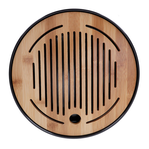 Bamboo Round Tea Tray with Drainage 1