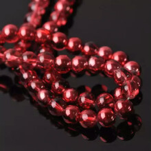 Runde, metallisch gefärbte, glatte Kristallglasperlen (4 mm, 6 mm, 8 mm), lose, Losnummer 11, Farbe: Metall-Aquamarin-Rot, 6 mm/50 Stück