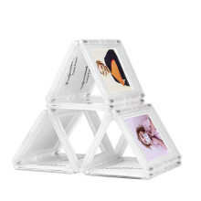Lot de 10 mini cadres photo magnétiques transparents pour Polaroid (5 x 7,5 cm), compatibles avec les films Insta Mini et les réfrigérateurs.