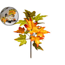 Décoration de branches d'érable en plastique, bouquet de feuilles d'automne duveteuses, centre de table pour Thanksgiving et Halloween, idéal pour