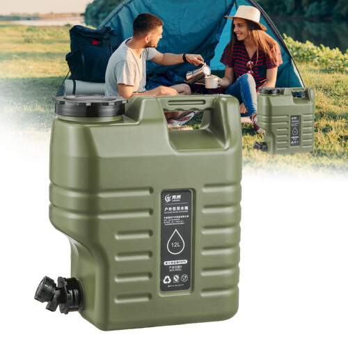 Außenwassertank mit Wasserhahn, 12 Liter, Militärgrün