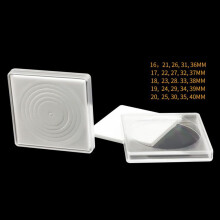 Lot de 20 capsules transparentes en plastique avec entretoises, boîte de rangement carrée pour pièces de collection