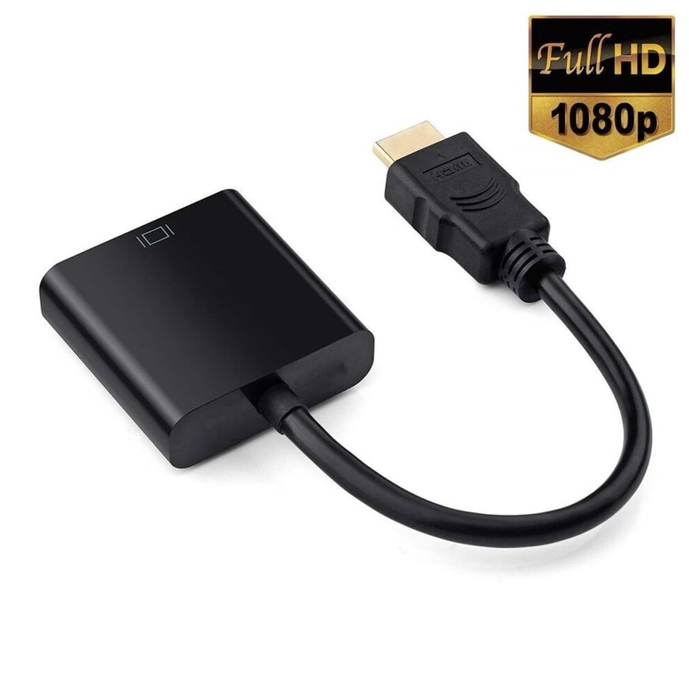 Hdmi To Vga Adapter (Male To Female), Compatible With Computer, Laptop, Monitor, Projector, Hdtv, Raspberry Pi, Roku & More 9028731141442