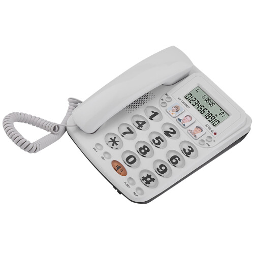 Corded Phone White with Speed Dial