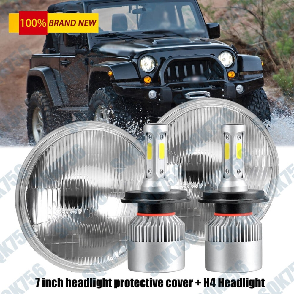 Led Headlights For Jeep Wrangler 1997Â2018 130W 7 Inch 968604473890