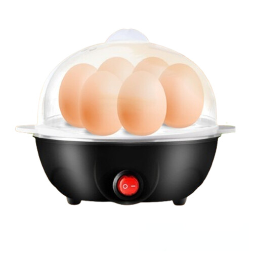 Mini Egg Cooker, Easy Egg Cooker Electric 7-Egg Capacity, Soft, Medium, Hard-Boiled Egg Cooker with Auto Shut-Off, Black