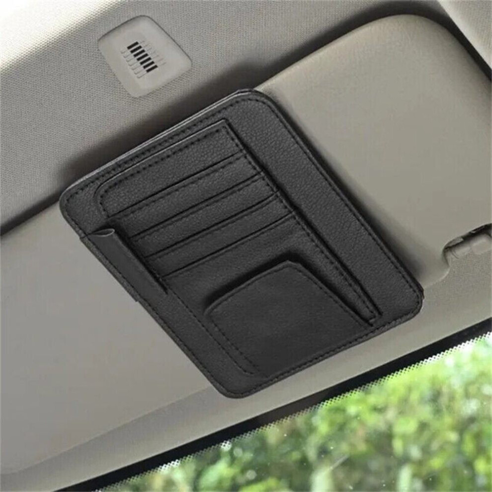Car Sun Visor Organizer Pu Sunglasses Holder With Card 968604491924