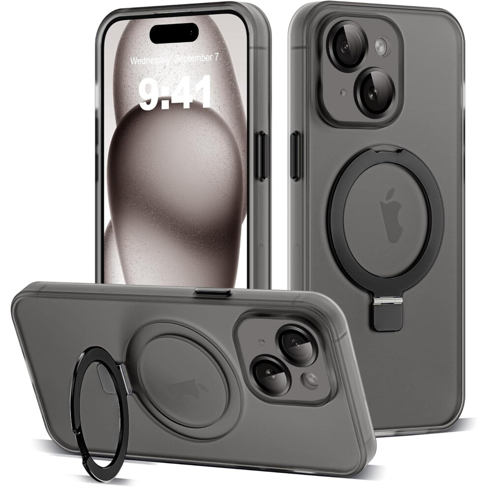 Iphone 15 Case 6.1 Inch Magnetic Ring Stand Matte 968604491771