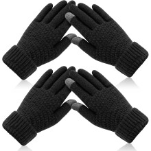 Damen-Winterhandschuhe mit Touchscreen-Funktion, warm gefüttert mit Fleece,