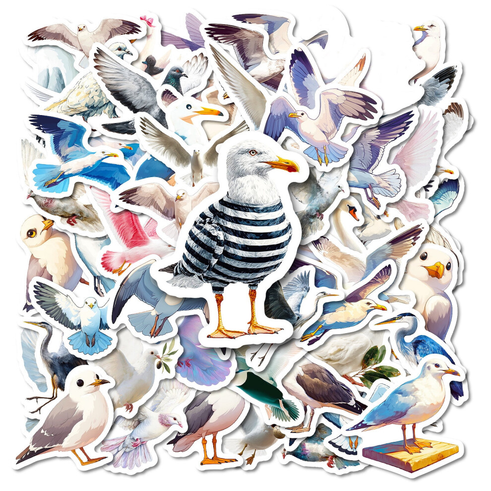56Pcs Realistic Animal & Bird Doodle Stickers Pack For Water Bottles, Luggage, Laptop & Phone Case, Nature Theme Waterproof Vinyl Decals 9071309034363