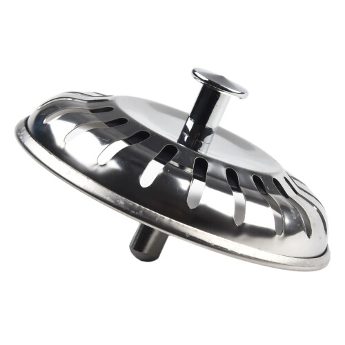 Premium Kitchen Sink Strainer Replacement Waste Plug Basin Drain Filter Steel 2