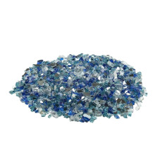 10 LBS Fire Glass 1/2-Inch Fireplace Glass Rocks Cobalt Blue Aqua Blue Clear