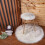 Seat Cushion Pad Artificial Mat White Gray 33cm 4