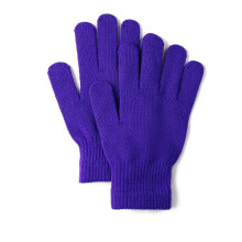 Gants d'hiver unisexes en maille, violet foncé, taille unique