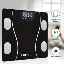 High-Precision Bathroom Scale with LED Display, KG/LB Adjustable, Battery-Free, Ultra-Wide Tempered Glass Platform