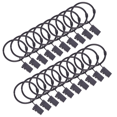 Argolas para cortinas para varões de 6/8 polegadas, presilhas decorativas em formato de O, ferragens resistentes à ferrugem, fácil instalação e