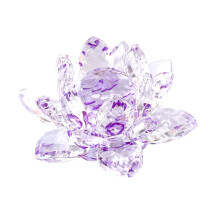 Elegant K9 Cr-ys-tal Lotus Tealight Candle Holder, Decorative Spiritual Meditation Decor, Clear Faceted, 3Inch Single