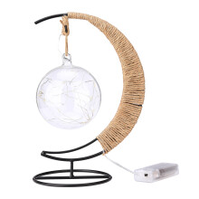 Lampa LED Cruth Gealaí, Solas Oíche Maisiúil a Chuireann Solas Bán Te le Do Spás, Lampa Draíochta le Dearadh Bonn Leathghealaí Stylish,
