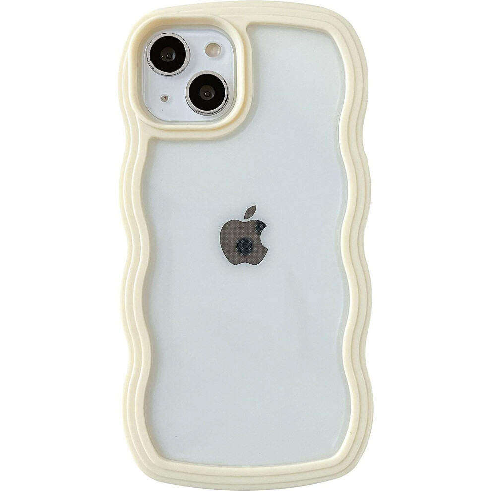Cute Curly Wave Frame Shape Shockproof Soft Compatible With Iphone Case (,Compatible With Iphone 11 Pro Max) Yellow 9426043947880