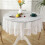 Round Lace Tablecloth 120cm Polyester Floral Design 1