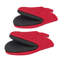 Professional Grades Oven Mitts Burn Resistant Protections Ventilated Cotton Interior For Baking And Food Preparation