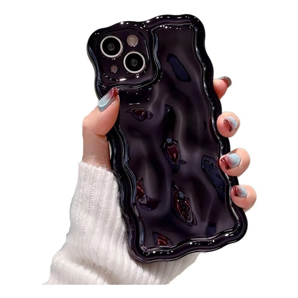 Luxury Electroplated Water Ripple Iphone 14 Pro Case Â Curly Wave Frame, Camera Protection, Soft Shockproof (, Compatible With Iphone 14 Pro) Black 9426043947729