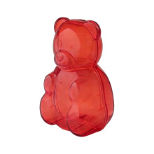 Red Bear-Shaped Gummy Container, Clear Plastic Candy Holder, Reusable Gift Box for Valentine’s Day, Party Favors & Festive Storage