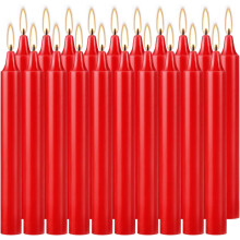 Candele rosse senza profumo, 4 pollici, confezione da 20