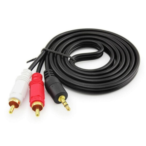 Cable adaptador estéreo de 3,5 mm a 2RCA macho a macho