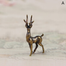 Ornement de cerf rétro en bronze – Petite figurine Sika en cuivre