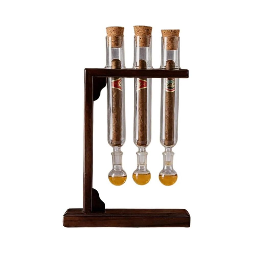 Cigar Flavor Injector Humidifier Kit with Glass Tube, Wooden Base & Airtight Cap â Compatible with DIY Flavor Infusion