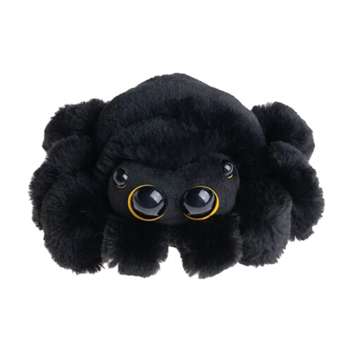 Pluche spin, zwart, 22 cm