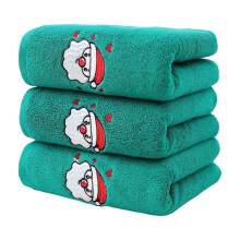Ensemble de 3 serviettes de Noël brodées vertes en coton