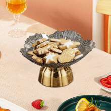 Elegant Fruit Bowl with Raised Base, 9.4in – Decorative Serving Plate for Snacks, Fruits, Candies – Home, Party, Wedding Tabletop Decor