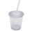 Tazza termica da viaggio in plastica da 350 ml con coperchio e cannuccia 1