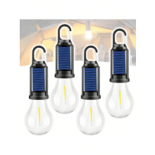 Lot de 4 lampes solaires LED de jardin avec crochet