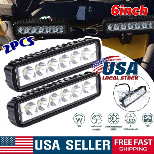Barra de luz de trabalho LED de 18W, 12V, IP67