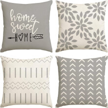 Housses de coussin en lin 45 x 45 cm (18 x 18 po) - Lot de 4