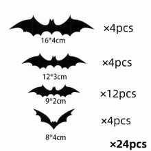 Halloween-veggklistremerke PVC svart 30x30 cm