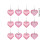 Set van 12 plastic hartvormige Valentijnsdagversieringen. 1