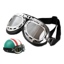 Gogle motocyklowe Vintage z soczewkami PC i regulacją