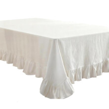 Cotton Table Cover Nordic Ruffled Trim Tablecloth Home Kitchens Restaurant Use
