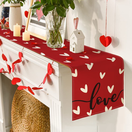 Valentinsdag hjerte bordflagg lindekorasjon