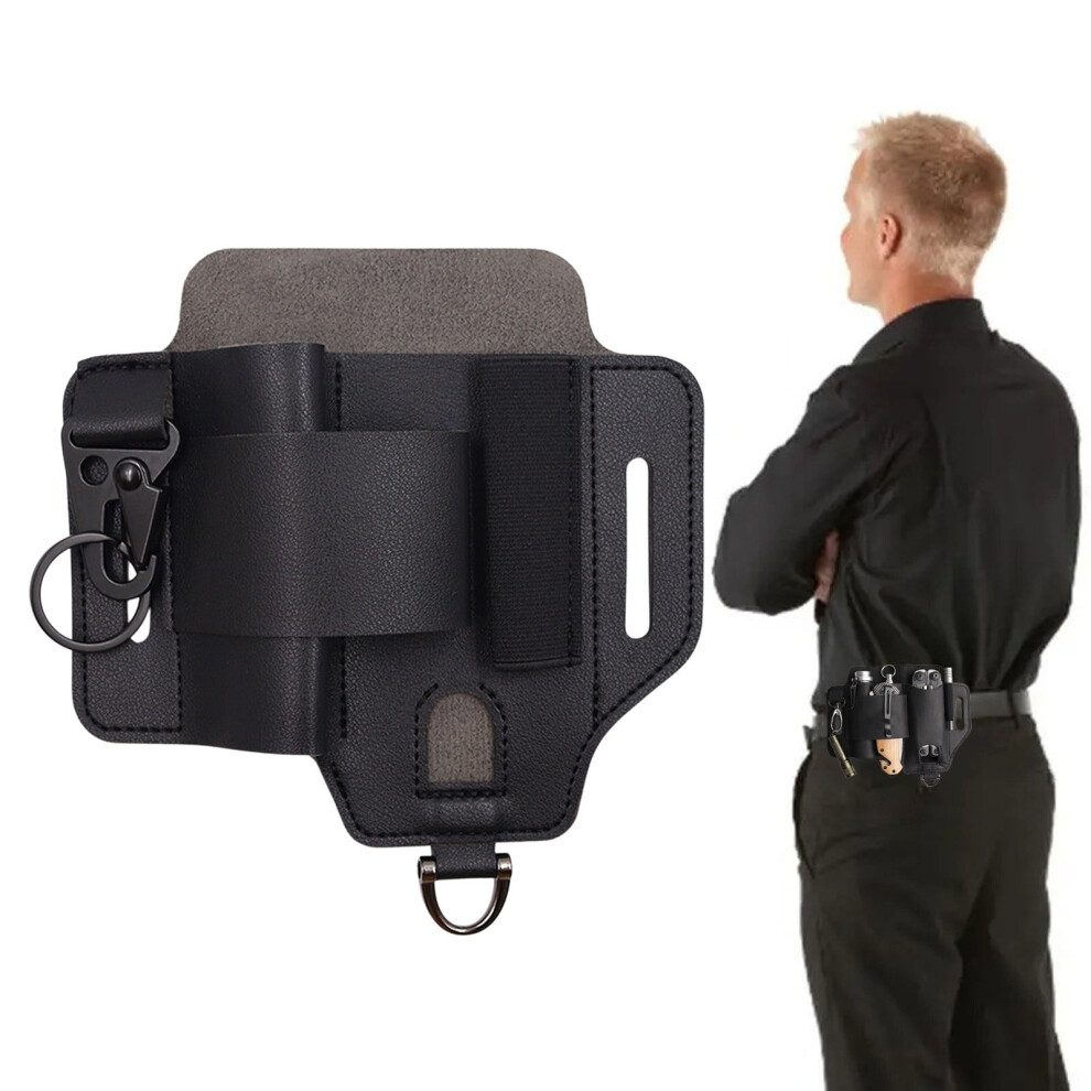 Multifunctional Tool Case Portable Leather, Tools Storage Pockets Belt Box Flashlight Holster 9178400105159