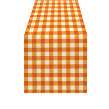 Camino de mesa de lino a cuadros para decoración de otoño y Navidad.